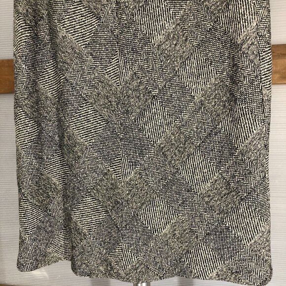 VTG Francesca Mammoliti Wool Herringbone Tweed Lace Diagonal Midi Skirt Sz M - Picture 7 of 13
